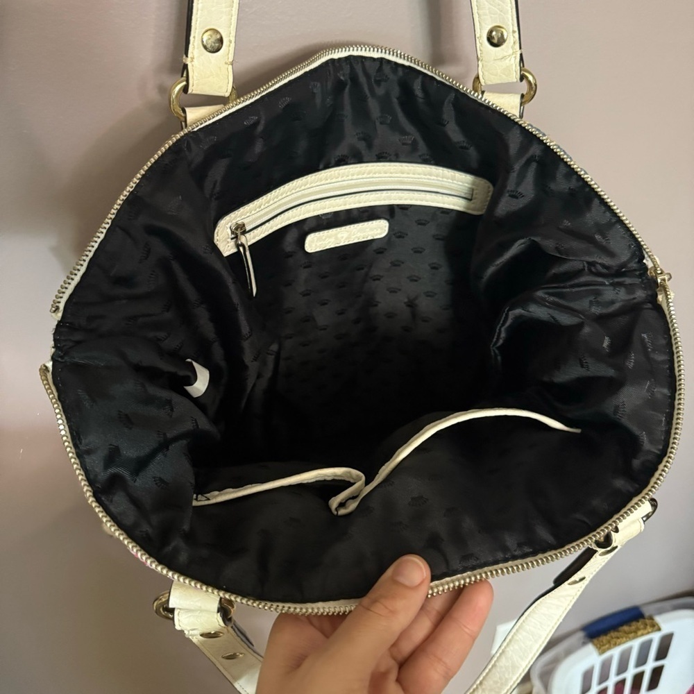 Juicy Couture Large Multi Color Tote Shoulder Bag Straw and Vegan Leather Y2K - Picture 7 of 12